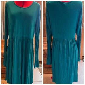 Turquoise babydoll midi Dress lightweight knit sz 2X Himone